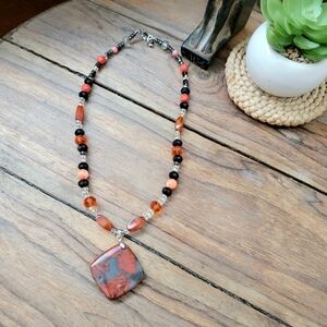 Boho chic stone necklace